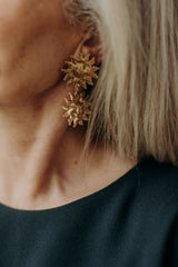 boucles d'oreilles soleil cérémonie chic or dorée