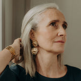 boucles d'oreilles soleil cérémonie chic or dorée