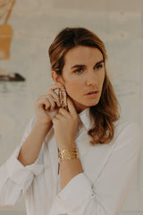 boucles d'oreilles dorées or pendantes cérémonie chic