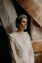 grande couronne de mariée perles d'eau douce virginie lizeron mariage