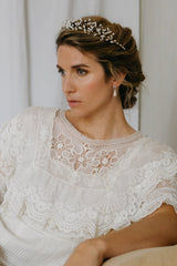 Boucles d'oreilles perles baroques et strass pour mariée