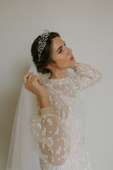 couronne en porcelaine froide de mariée mariage vintage