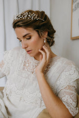 Boucles d'oreilles perles baroques et strass pour mariée