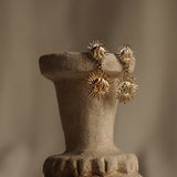 boucles d'oreilles dorées en forme de soleil ancien lizeron cérémonie