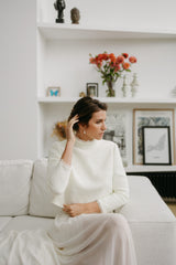 boucles d'oreilles mariée blanche en nacre mariage