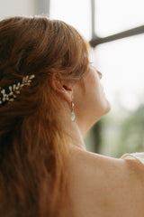 boucles d'oreilles mariée blanche en nacre mariage pia lizeron