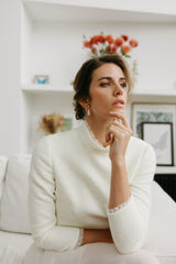 boucles d'oreilles mariée blanche en nacre mariage