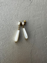 boucles d'oreilles mariée blanche en nacre mariage