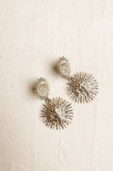 boucles d'oreilles fabriquées en france soleil visage, légères à porter lizeron