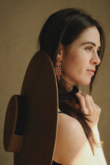 boucles d'oreilles invitées, boucles d' oreilles colorées, pendientes, bijoux créateur, lizeron, crédit photo Manon Le saos