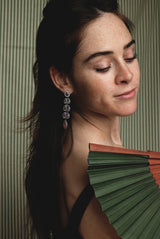 boucles d'oreilles invitées, boucles d' oreilles colorées, pendientes, bijoux créateur, lizeron, crédit photo Manon Le saos