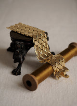 bracelet souple manchette doré maille lizeron