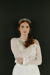 de mariée mariage en porcelaine blanche parure chignon novia boda