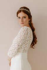 couronne en métal et nacre de mariée mariage lizeron josephine