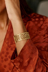 manchette lizay bracelet statement lizeron doré