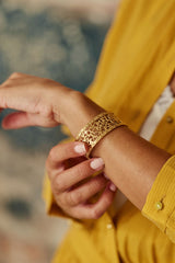 manchette lizay bracelet statement lizeron doré