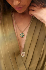 COLLIER GROSSE MEDAILLE PENDENTIF VINTAGE GRIPOIX
