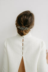 peigne de mariée mariage en porcelaine blanche parure chignon