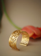 bracelet manchette doré large cérémonie chic