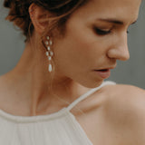 boucles d'oreilles cabochons de nacre cérémonie mariage mariée