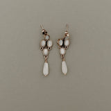 boucles d'oreilles cabochon de nacre mariage mariée cérémonie chic