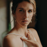 boucles d'oreilles cabochon de nacre mariage mariée cérémonie chic