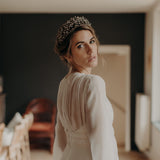 couronne de mariée en porcelaine dorée