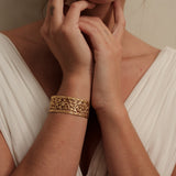 bracelet manchette doré