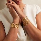 bracelet manchette doré large cérémonie chic