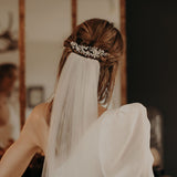 accessoire de mariage peigne mariée fleurs et étamines