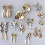 boucles d'oreilles or et nacre mariage