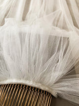 voile simple de mariée sur peigne mariage