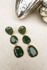 boucles d'oreilles en pierre verte, cocktail tenue d'invitée