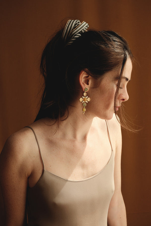 boucles d'oreilles invitées, boucles d' oreilles colorées, pendientes, bijoux créateur, lizeron, crédit photo Manon Le saos