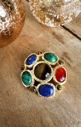 broche lapis oeil de tigre cornaline gripoix lizeron