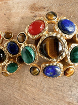 boucles d'oreilles lapis oeil de tigre cornaline gripoix lizeron