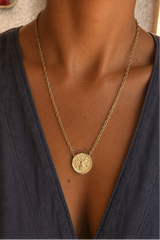 COLLIER MEDAILLE ANCIENNE ARMOIRIES LIZERON
