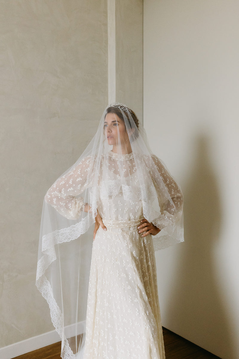 couronne en porcelaine froide de mariée mariage vintage 