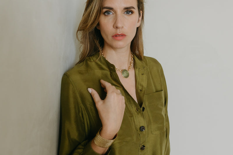 collier chaine XL large strillée médailles émaillée statement