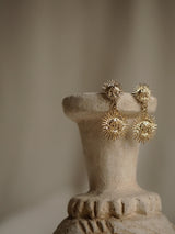 boucles d'oreilles dorées en forme de soleil ancien lizeron cérémonie