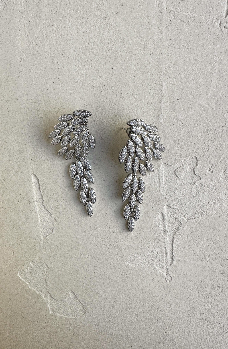 boucles d'oreilles strass argenté cocktail