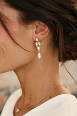 boucles d'oreille nacre mariée mariage lizeron