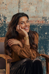 manchette statement marronier bracelet doré lizeron