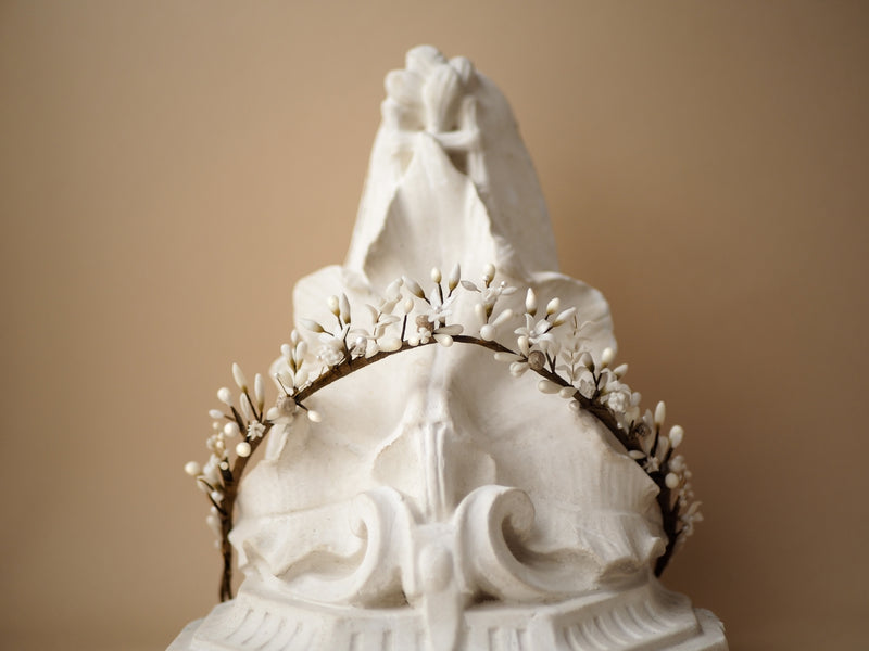 couronne de mariée de style ancien mariage en porcelaine